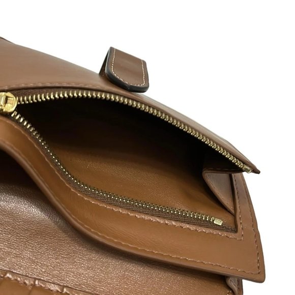 CELINE Triomphe Canvas - Black Brown PVC Leather Bifold Wallet 287-022625 - Picture 4 of 5